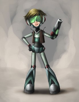 Robot Girl Concept Art, rrgonzalez.com
